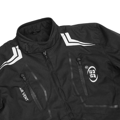 DS4610 Flight Wings - Black Textile Motorcycle Jacket for Men