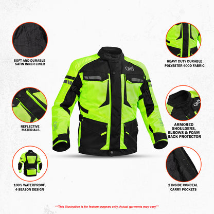 DS4616 Advance Touring Textile Motorcycle Jacket for Men - Hi-Vis