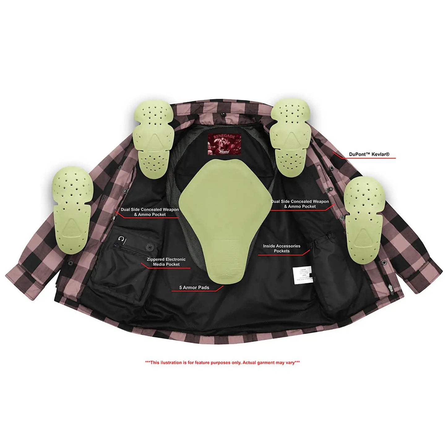 DS4671 Armored Flannel Shirt - Red