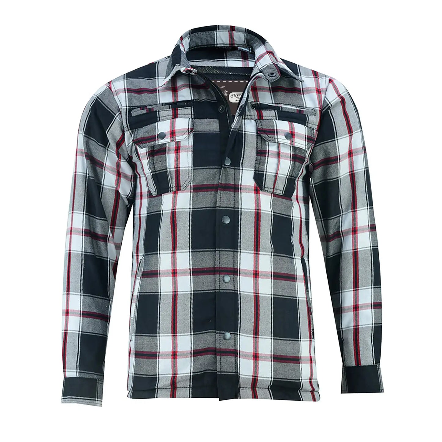 DS4672 Armored Flannel Shirt - Black, White & Red