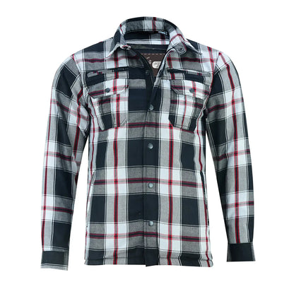 DS4672 Armored Flannel Shirt - Black, White & Red