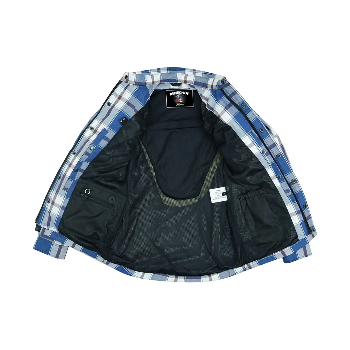 DS4673 Armored Flannel Shirt - Blue, White & Maroon