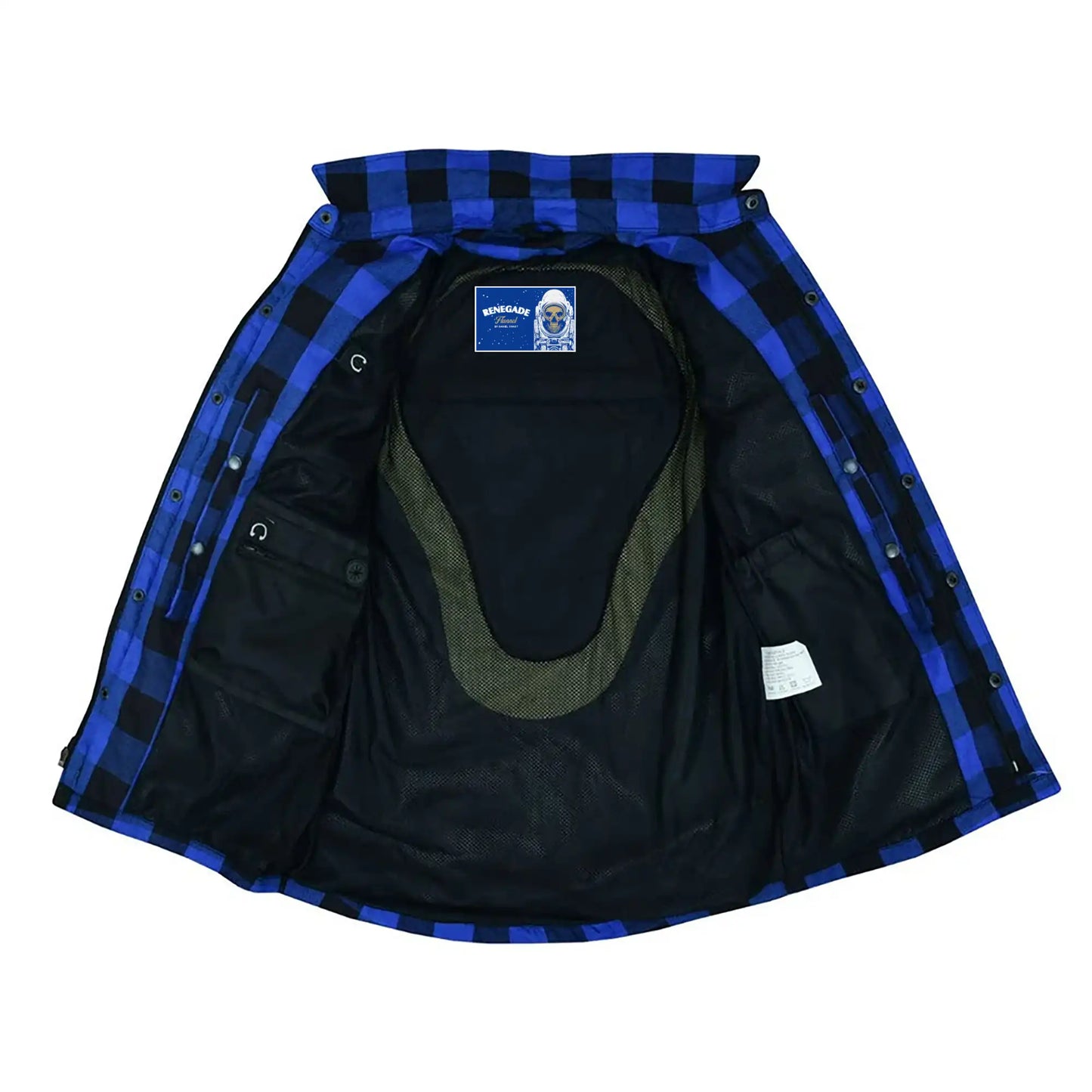 Armored Men's Motorcycle Flannel Shirts - Blue