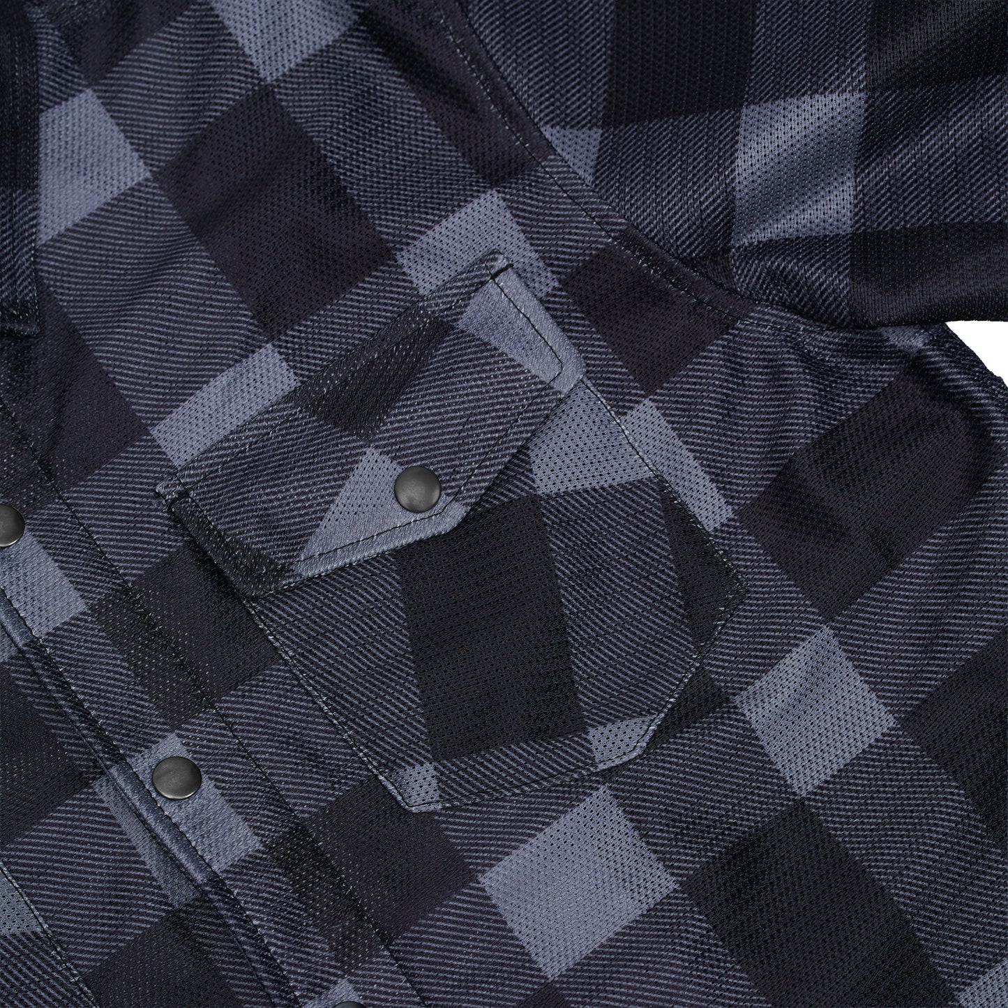 Moss Creek - Men's Mesh Armored Motorcycle Flannel Shirt - Gray & Black