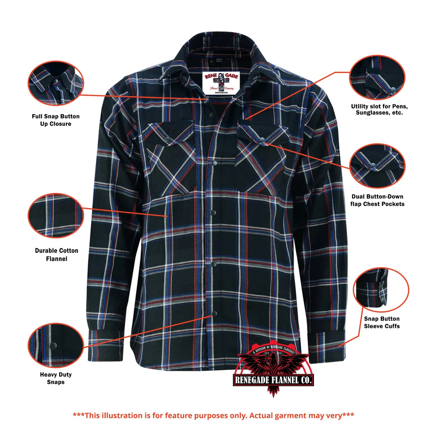 DustTrail - Men's Motorcycle Flannel Shirt