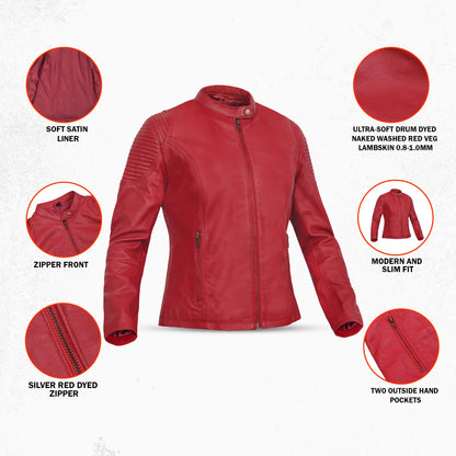 DS5501 Cabernet - Women's Fashion Leather Jacket