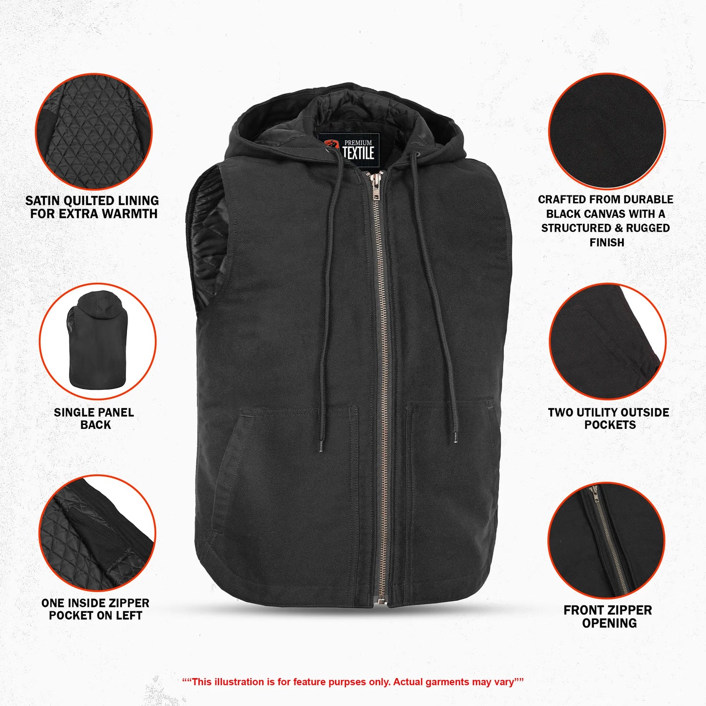 DS670 Strive - Men’s Textile Vest Hoodie