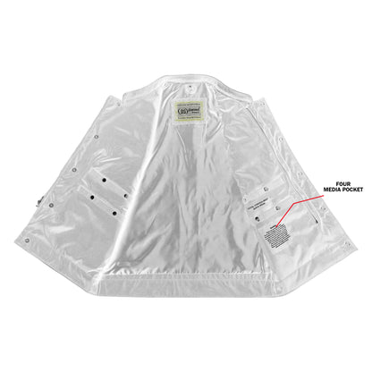 DS685 Canvas Material Single Back Panel Concealment Vest W/Leather Trimming