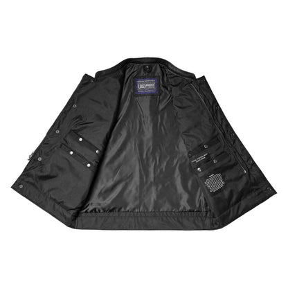 DS685 Canvas Material Single Back Panel Concealment Vest W/Leather Trimming