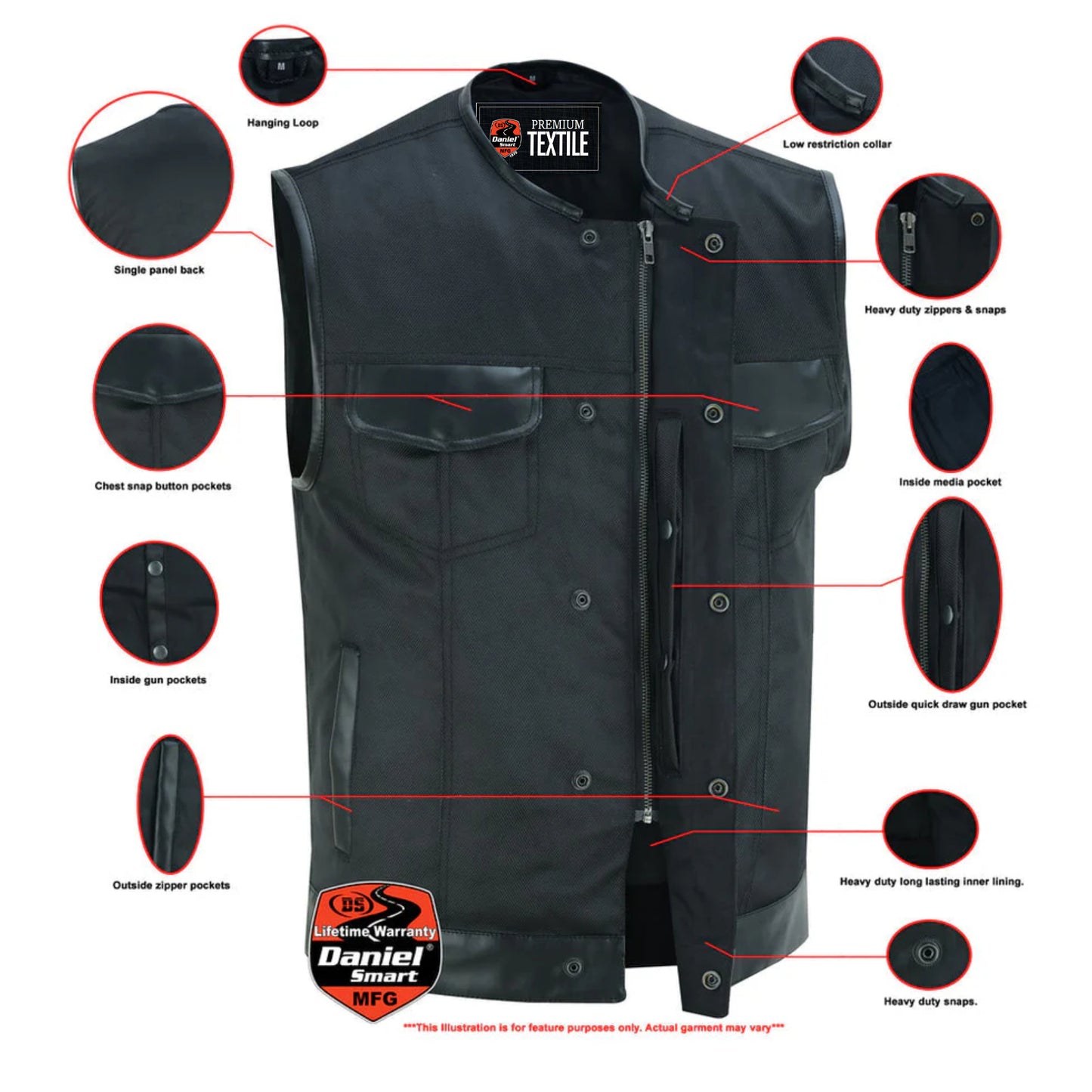 DS687 Concealed Snap Closure, Textile Material, W/O Collar & Hidden Z