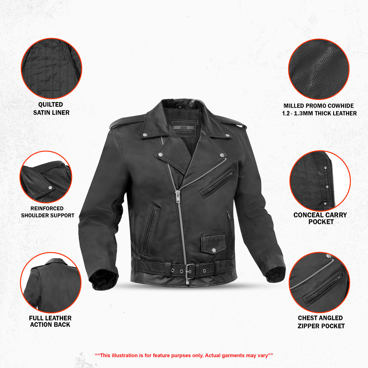 Vintara™ Men's Leather Motorcycle Jacket