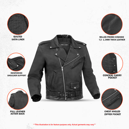 Vintara™ Men's Leather Motorcycle Jacket