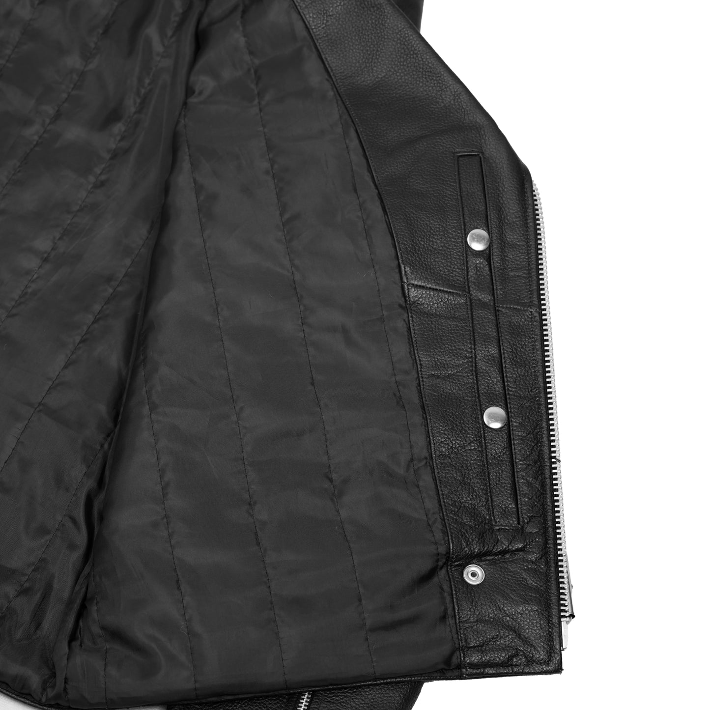 DS710 Economy Motorcycle Classic Biker Leather Jacket - Plain Sides