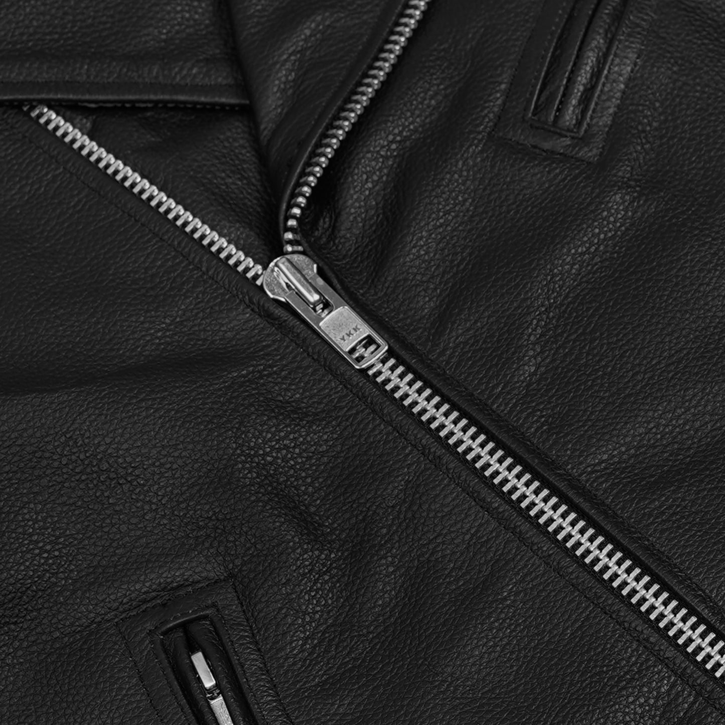 DS710 Economy Motorcycle Classic Biker Leather Jacket - Plain Sides