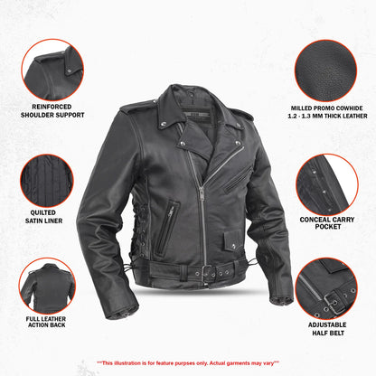 Magno™ Men's Leather Motorcycle Jacket
