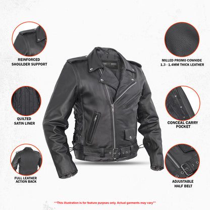 DS711 Magno™ Men's Leather Motorcycle Jacket