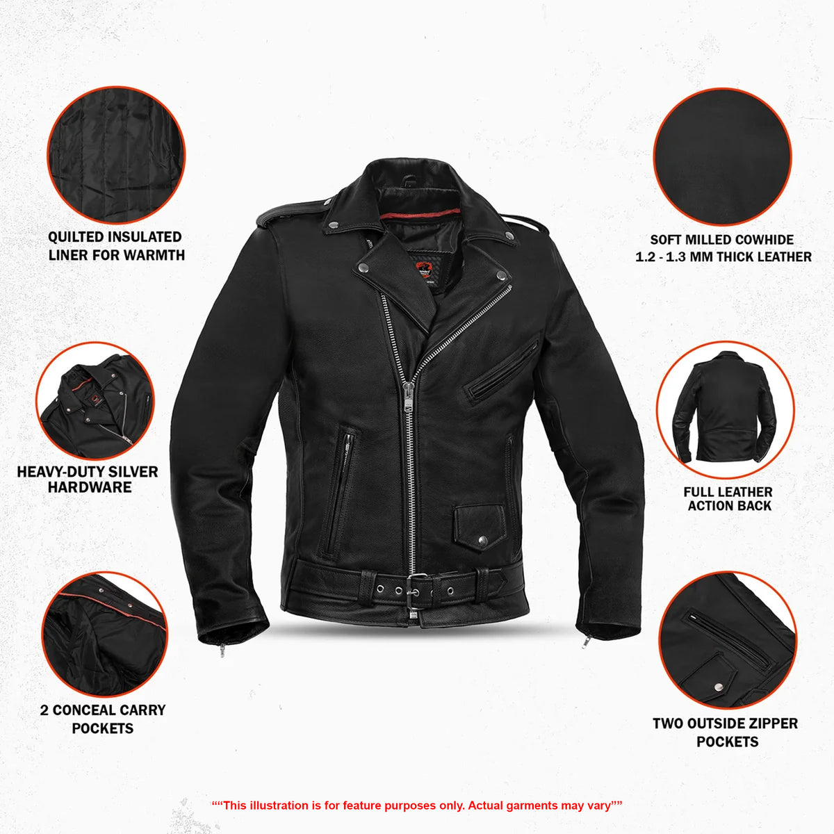 Road Titan™ Men's Leather Motorcycle Jacket