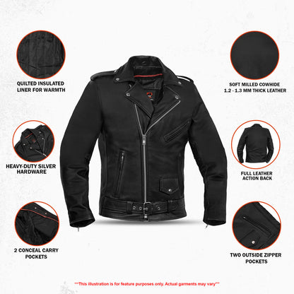 Road Titan™ Men's Leather Motorcycle Jacket