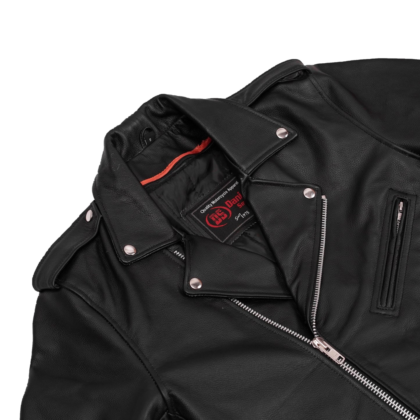 DS712TALL Men's Classic Plain Side Police Style M/C Jacket - TALL