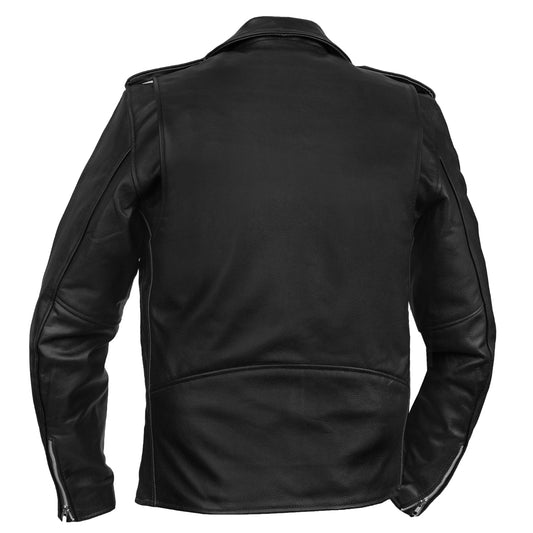 DS712TALL Men's Classic Plain Side Police Style M/C Jacket - TALL