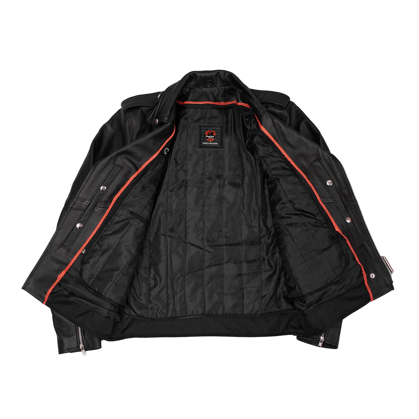 DS712TALL Men's Classic Plain Side Police Style M/C Jacket - TALL