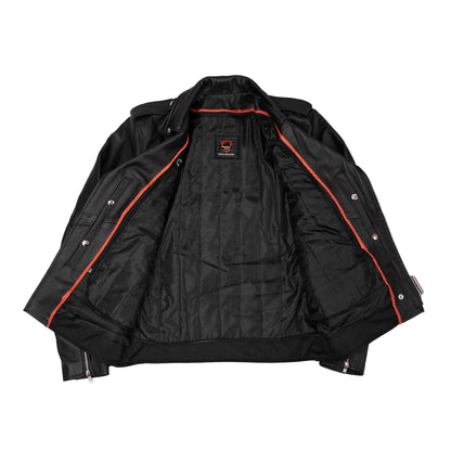 DS712TALL Men's Classic Plain Side Police Style M/C Jacket - TALL