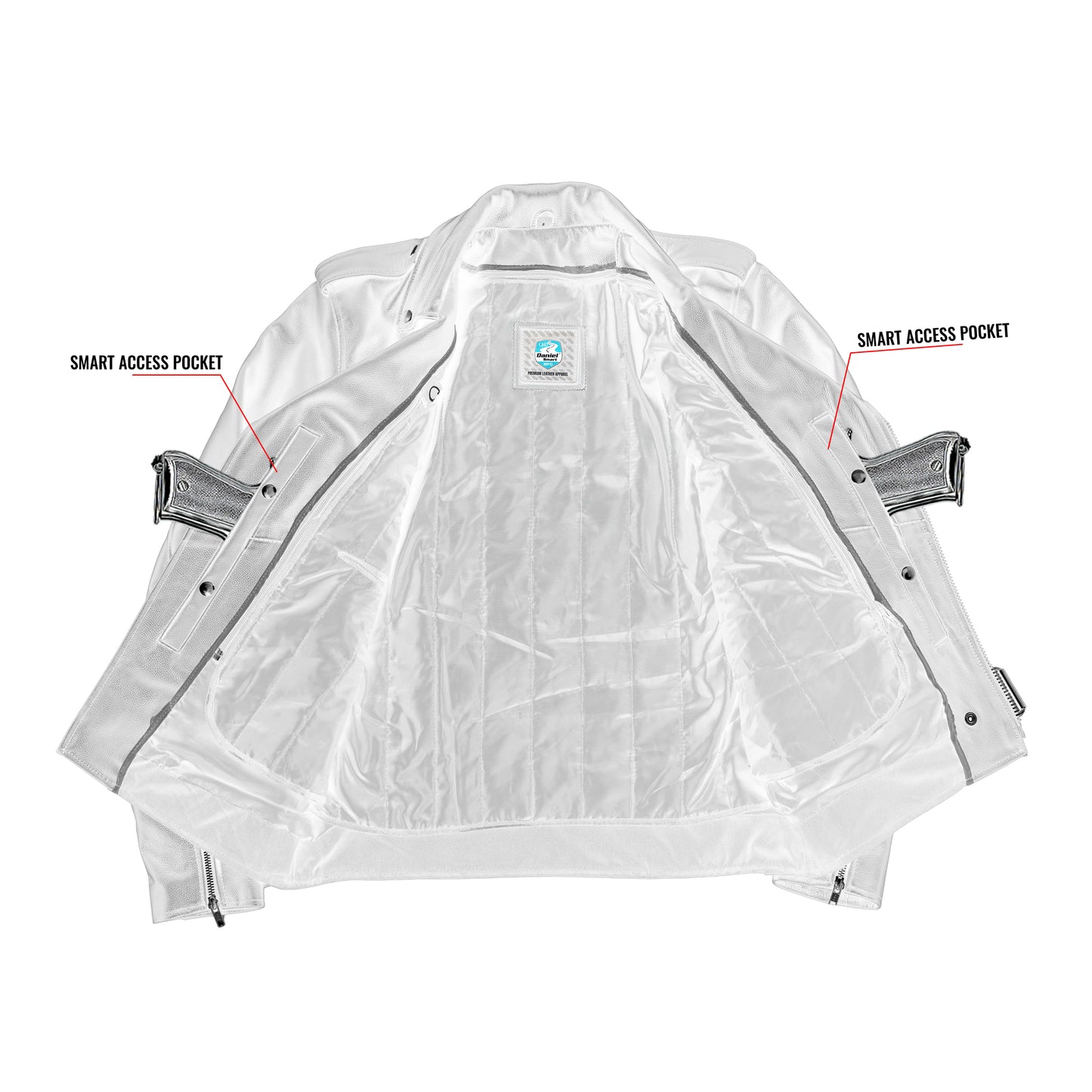 DS712TALL Men's Classic Plain Side Police Style M/C Jacket - TALL