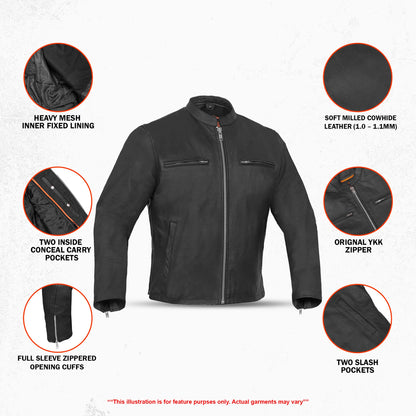 Deadfall Men's Leather Motorcycle Jacket