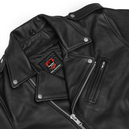 DS730 Men's Classic Plain Side Police Style M/C Jacket