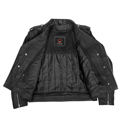DS730 Men's Classic Plain Side Police Style M/C Jacket
