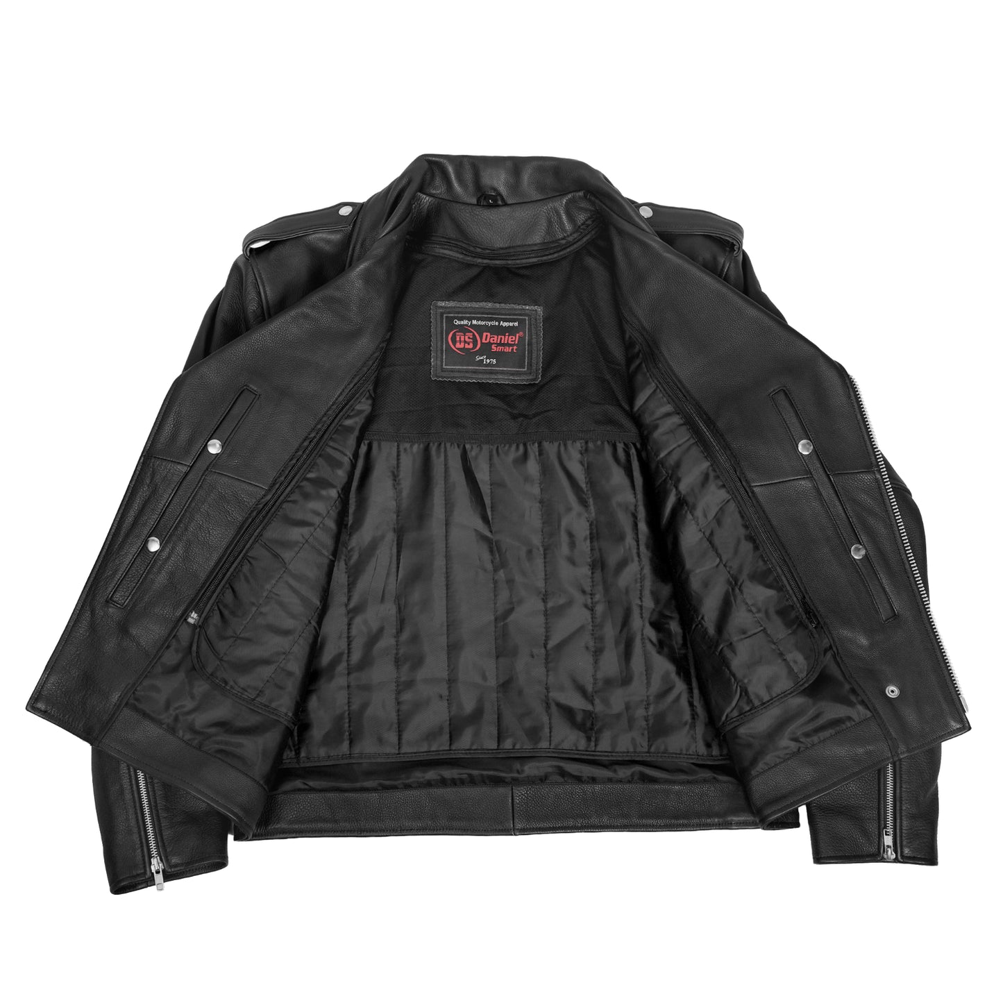 DS730 Men's Classic Plain Side Police Style M/C Jacket