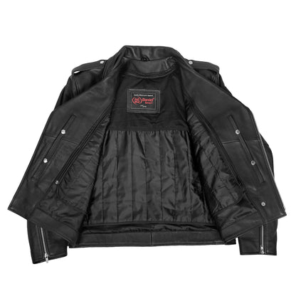 DS730 Men's Classic Plain Side Police Style M/C Jacket