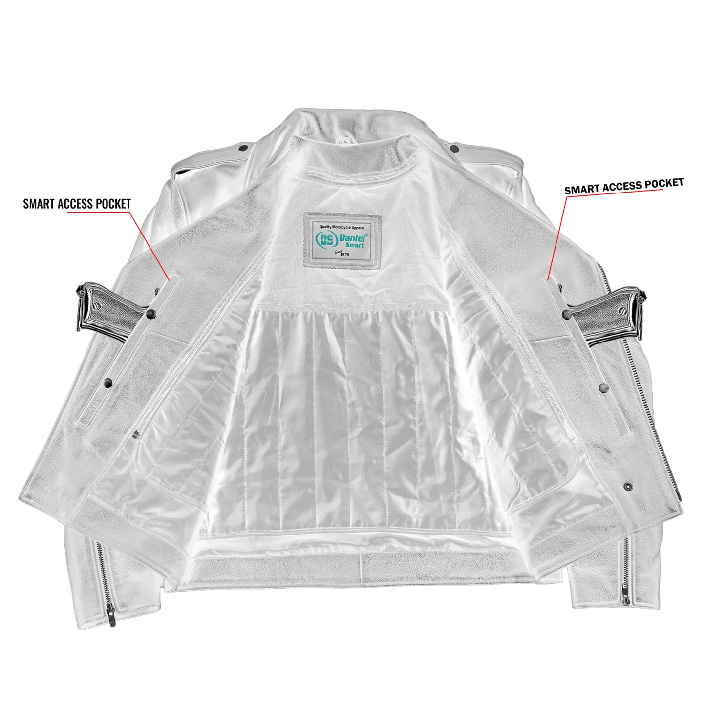 DS730 Men's Classic Plain Side Police Style M/C Jacket