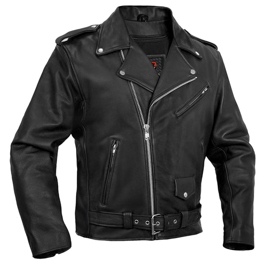 DS730 Men's Classic Plain Side Police Style M/C Jacket