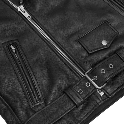 DS730 Men's Classic Plain Side Police Style M/C Jacket