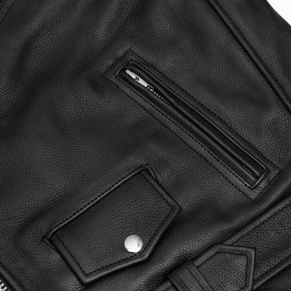 DS730 Men's Classic Plain Side Police Style M/C Jacket