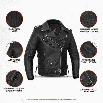 Trekker™ Men's Leather Motorcycle Jacket
