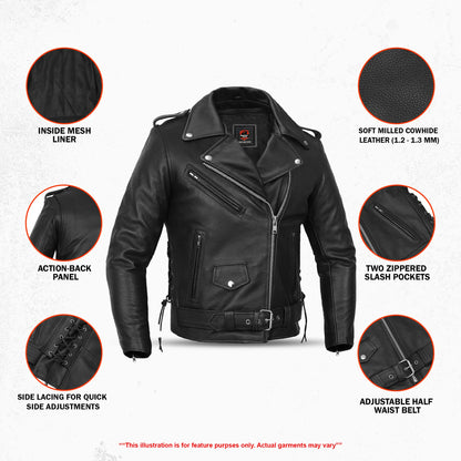 Trekker™ Men's Leather Motorcycle Jacket