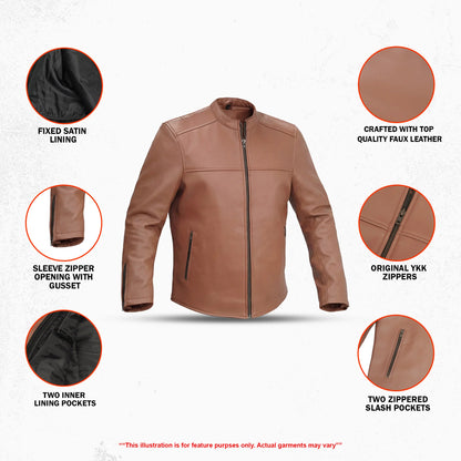 Meridian Moto - Men’s Motorcycle Faux Leather Jacket