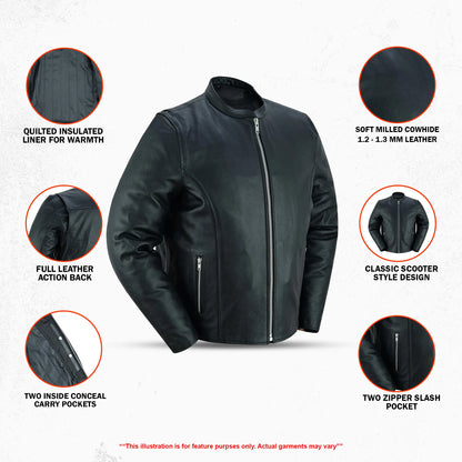 Urban Racer Men's Leather Motorcycle Jacket