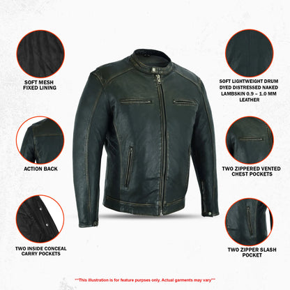 Pinnacle Men's Leather Motorcycle Jacket