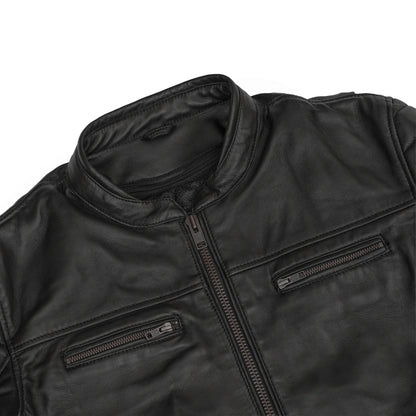 Dagger™ Men's Leather Motorcycle Jacket