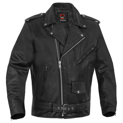 Road Warrior Men's Leather Motorcycle Jacket