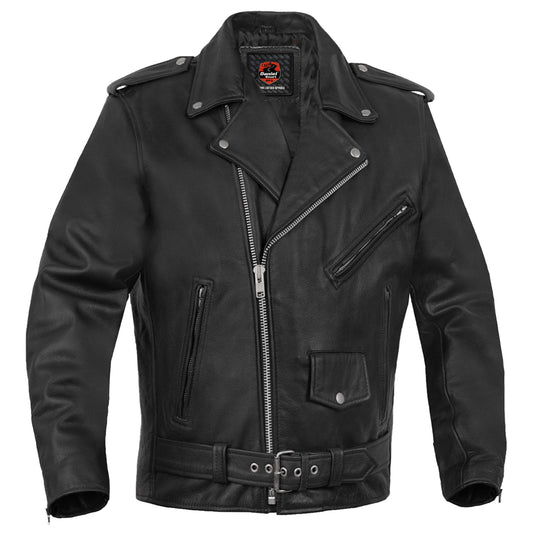 Road Warrior Men's Leather Motorcycle Jacket