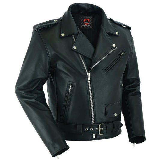 Road Warrior Men's Leather Motorcycle Jacket