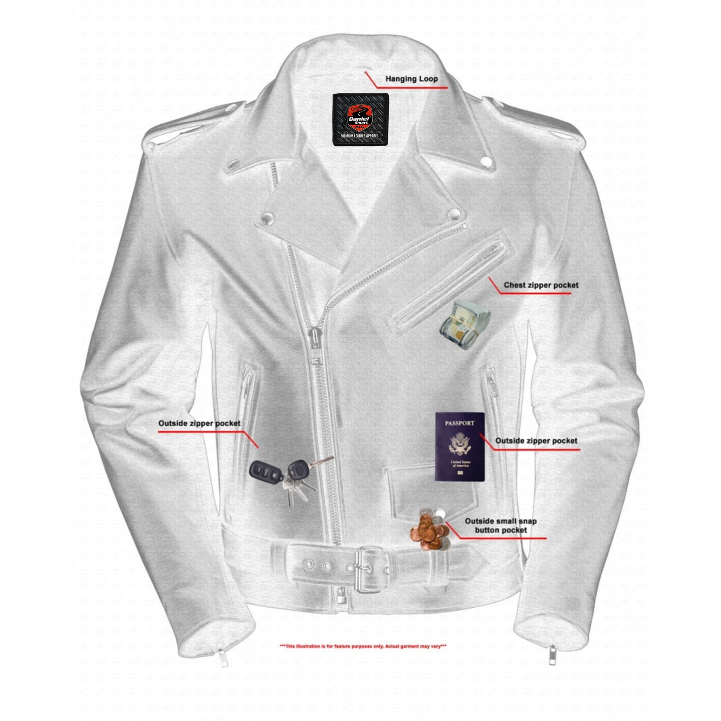 DS761 Motorcycle Armored Classic Biker Leather Jacket