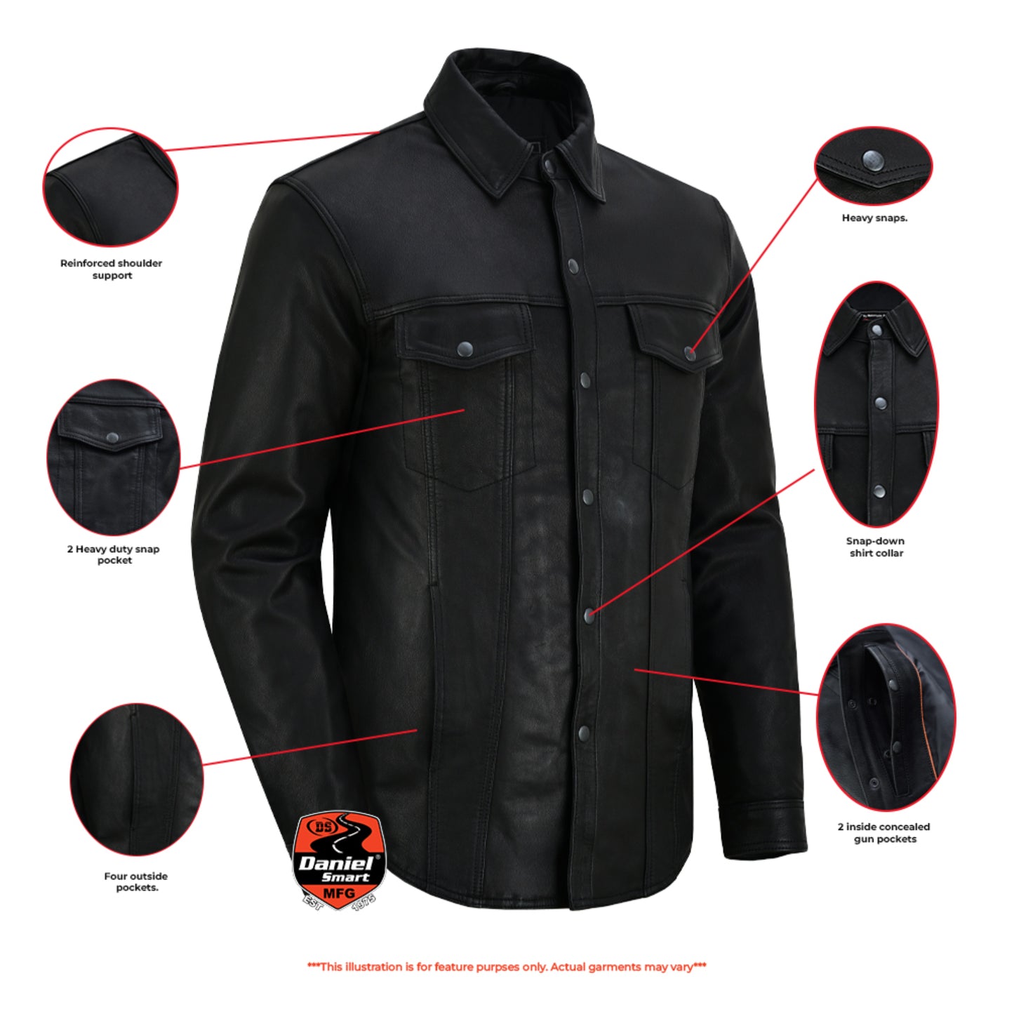 DS770 Men's Premium Lightweight Leather Shirt