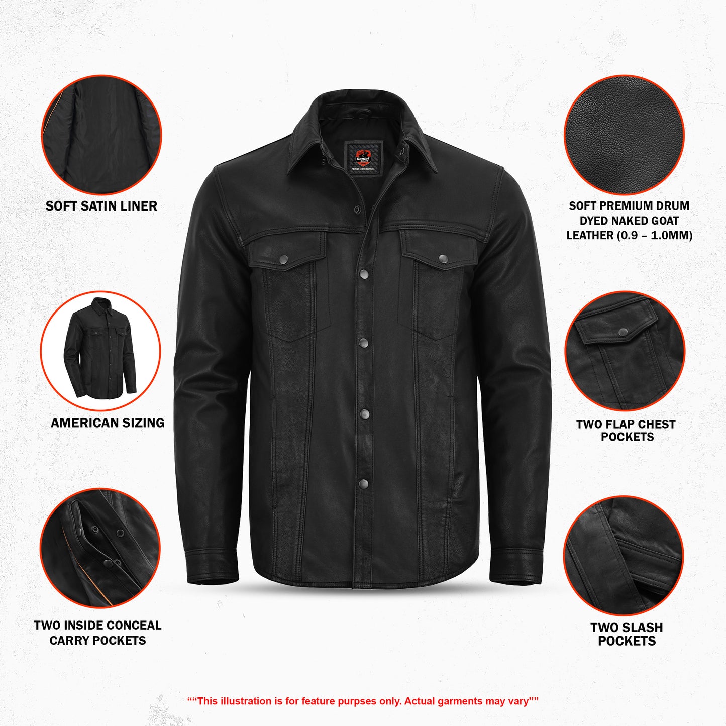 Fusion Drift™ Men’s Leather Motorcycle Shirt
