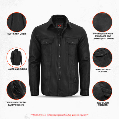 Fusion Drift™ Men’s Leather Motorcycle Shirt