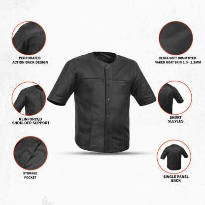 DS775 Leather Baseball Motorcycle Shirt